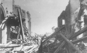La basilica dell'Impruneta devastata dai bombardamenti (1944)